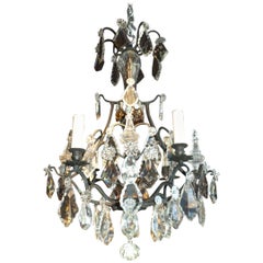 A very fine bronze and crystal Louis XV style "Cage" chandelier by Baccarat.