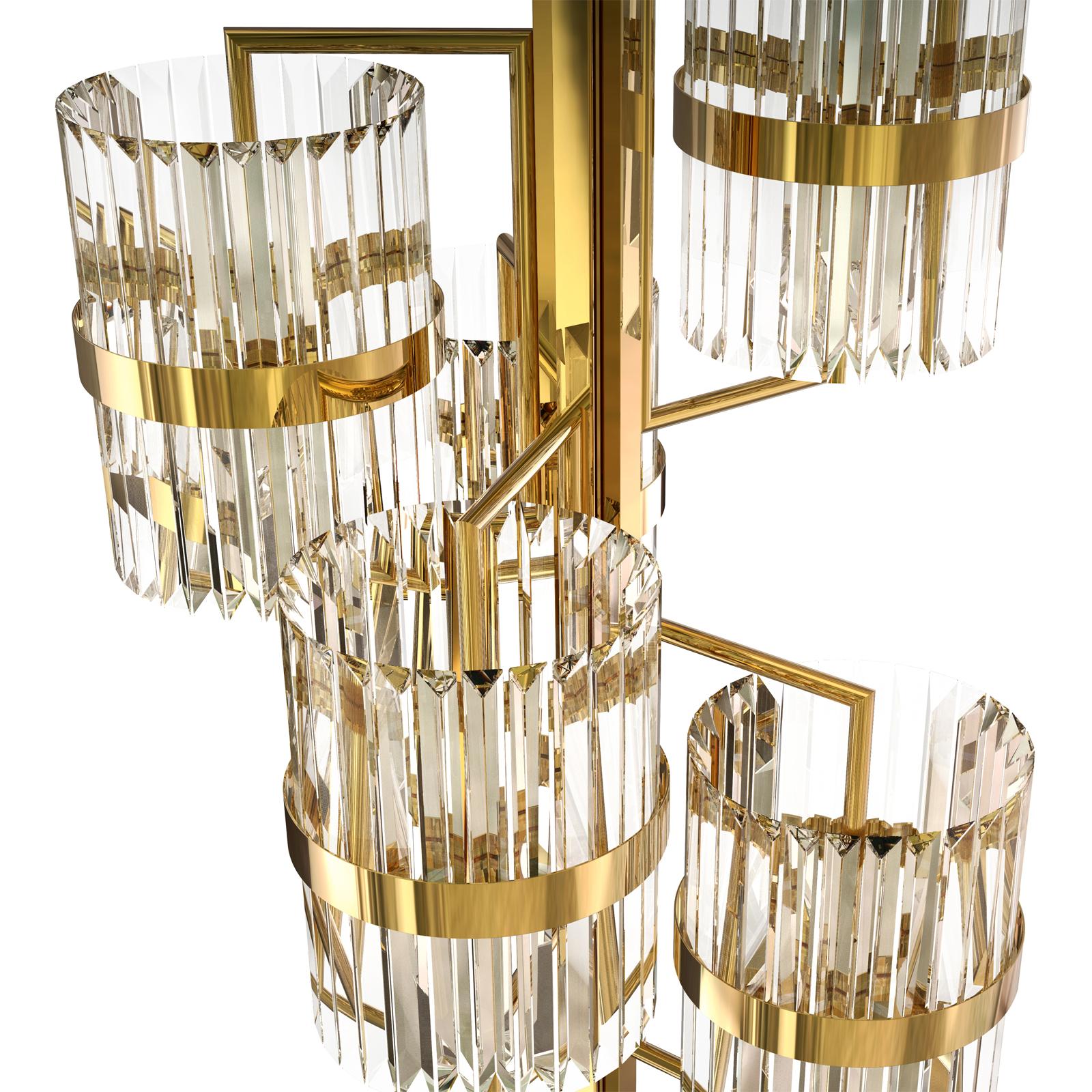 Hand-Crafted Chandelier Freeone with Crystal Glass For Sale