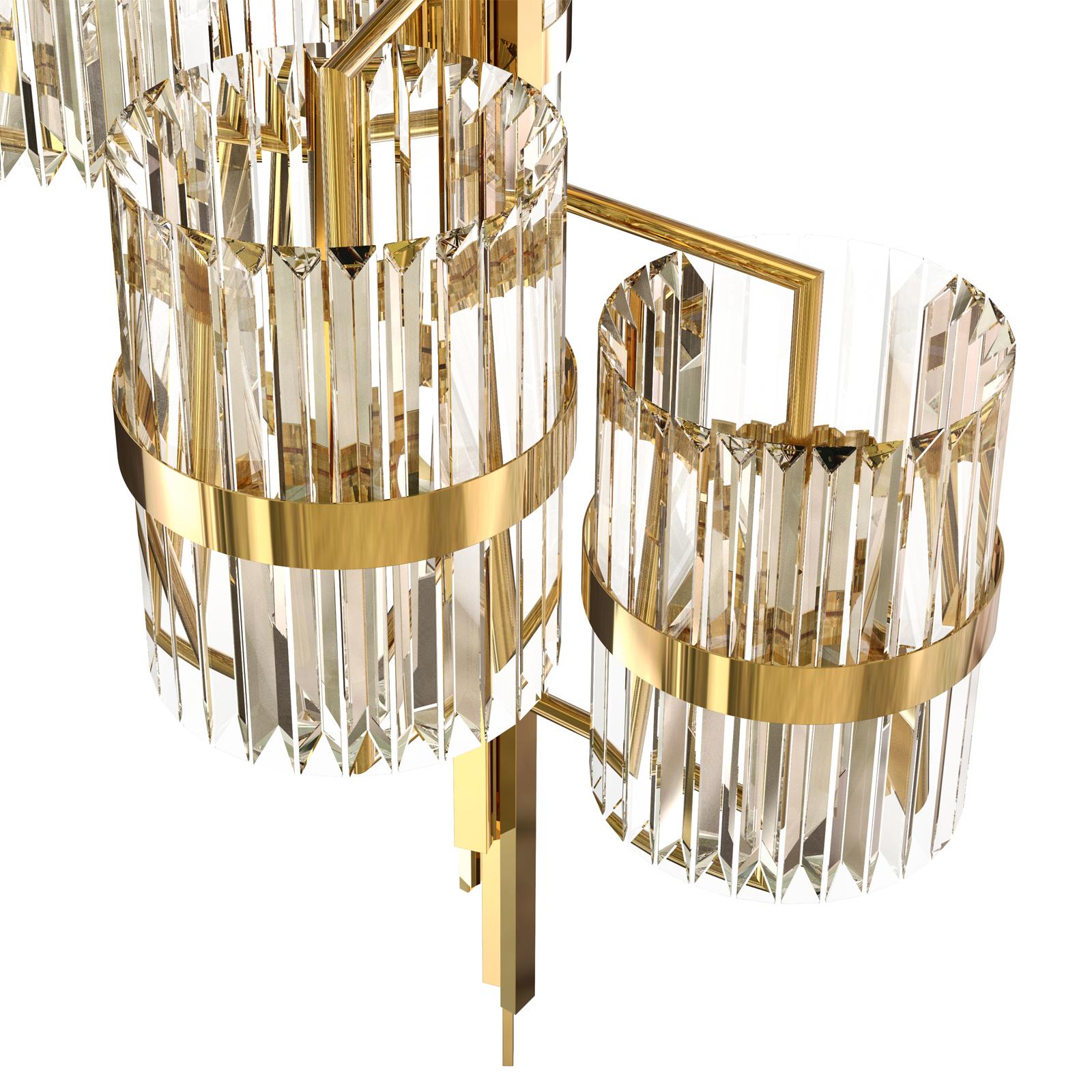 Chandelier Freeone with Crystal Glass In Excellent Condition For Sale In Paris, FR