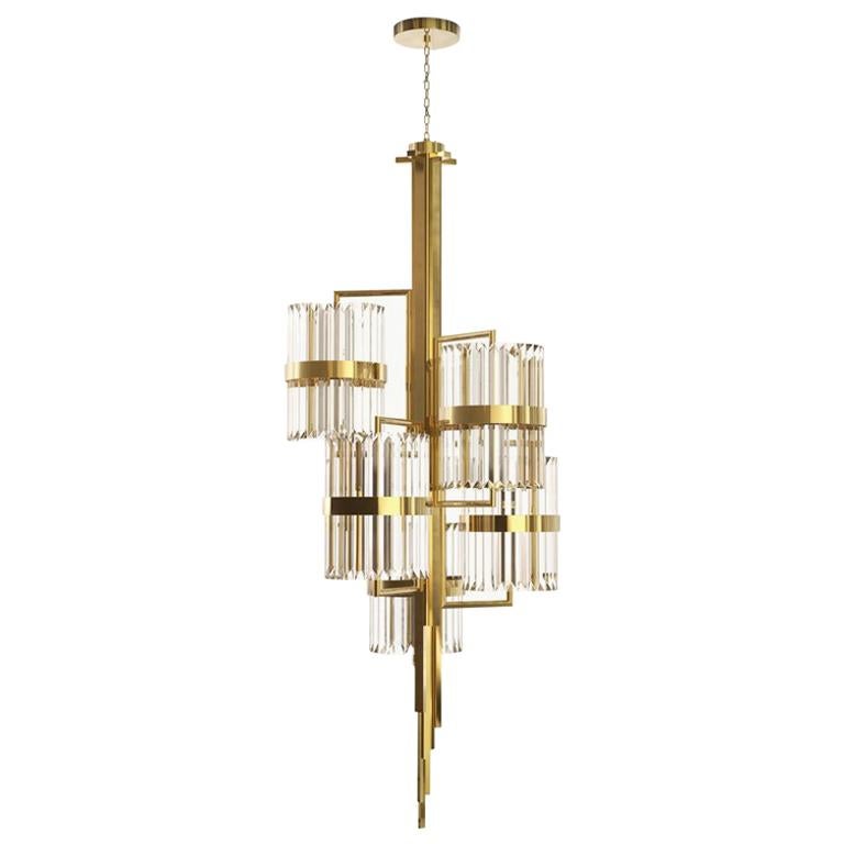 Chandelier Freeone with Crystal Glass For Sale