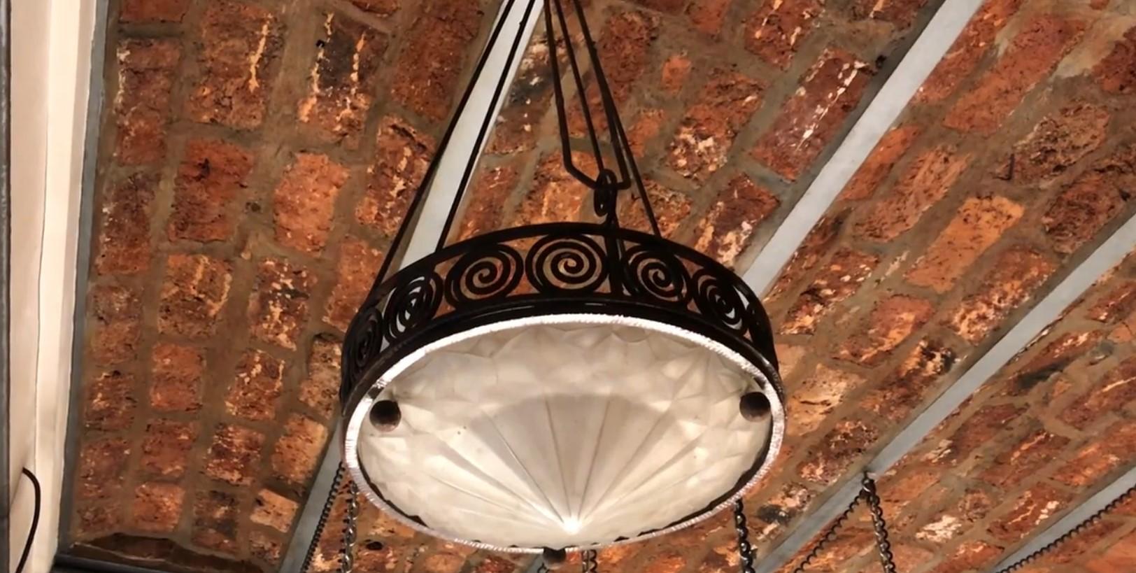 Hanging lamp Schneider

Material: art glass and Iron
Style: Art Nouveau
Country: French
To take care of your property and the lives of our customers, the new wiring has been done.
If you are looking for sconces to match your ceiling lighting, we