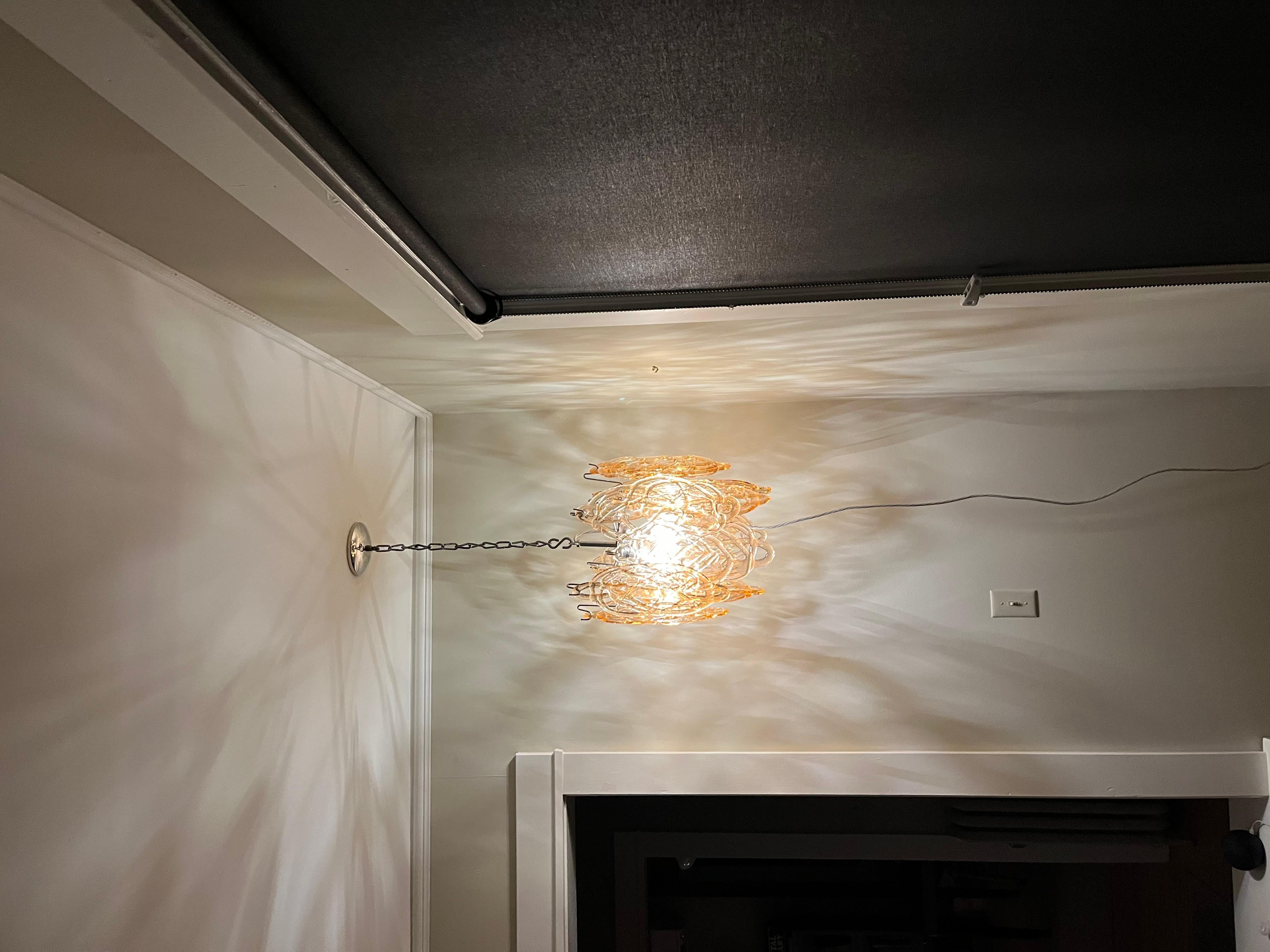 Kronleuchter aus Murano, Italien. Versand kostenlos innerhalb der kontinentalen USA. (Edelstahl) im Angebot