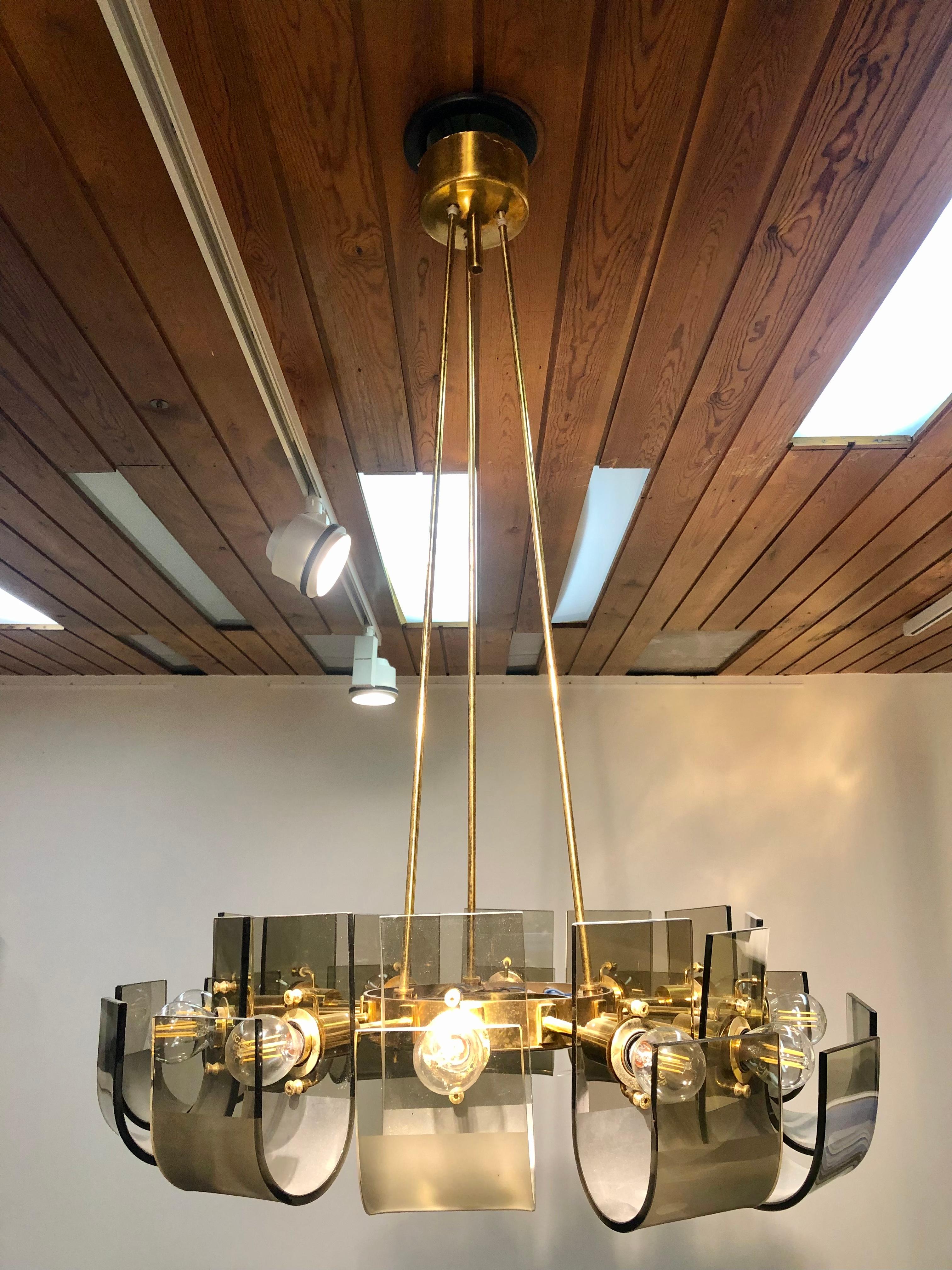 Copper Chandelier from the Fifties by Gino Paroldo For Sale