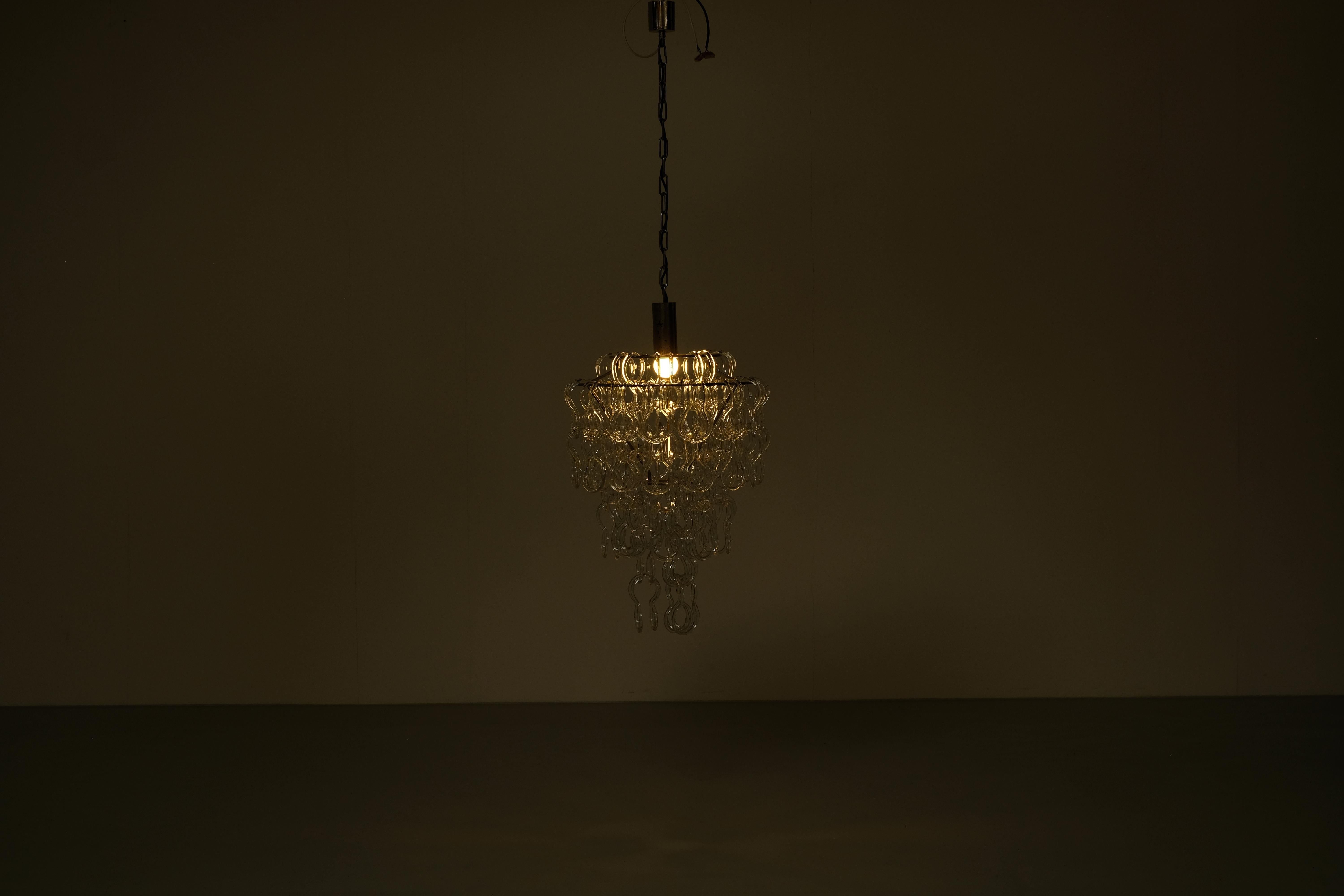 Lustre Giogali d'Angelo Mangiarotti pour Vistosi, Italie, années 1970 Bon état - En vente à Lot/Drogenbos, BE