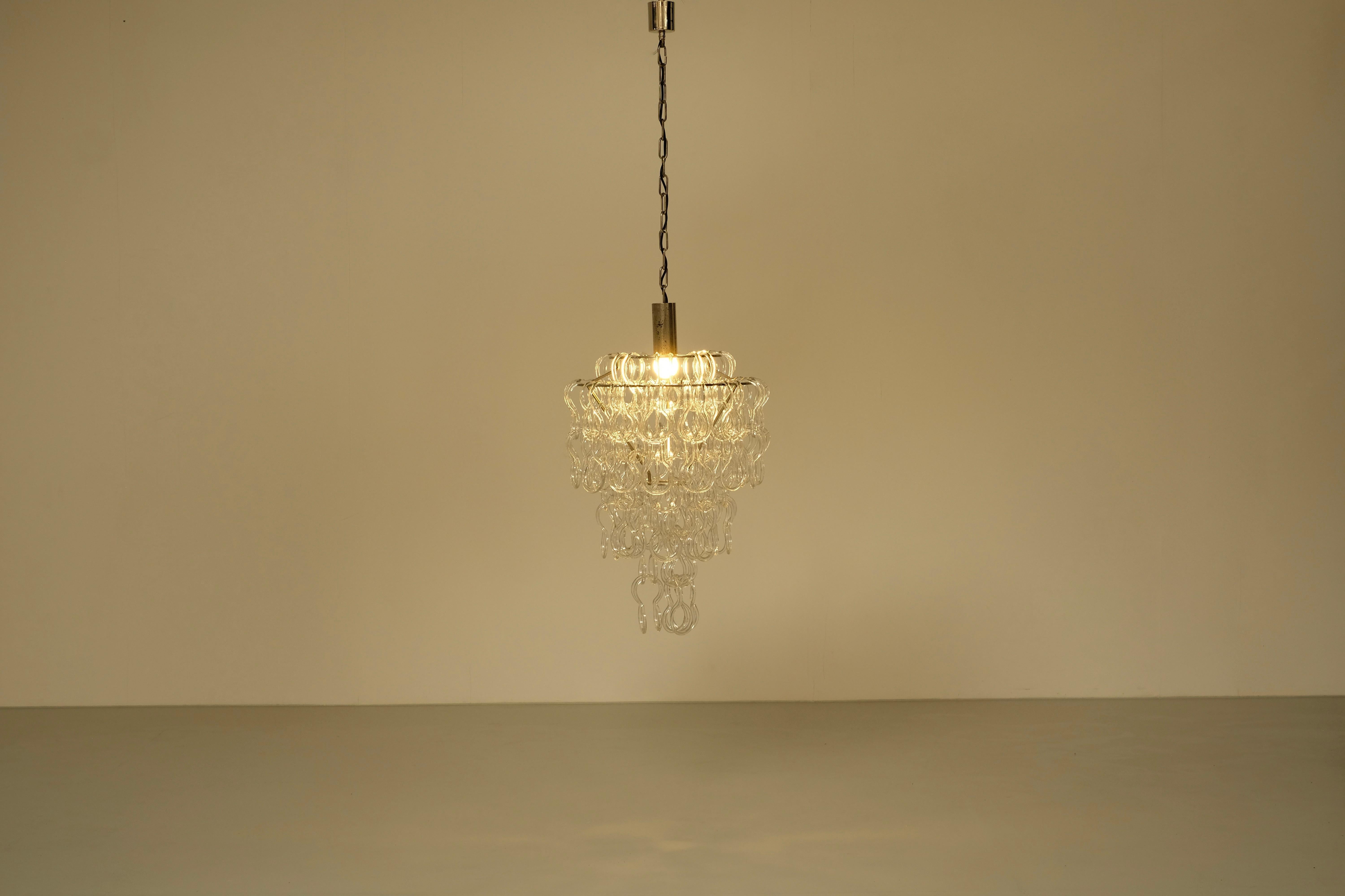 Fin du 20e siècle Lustre Giogali d'Angelo Mangiarotti pour Vistosi, Italie, années 1970 en vente