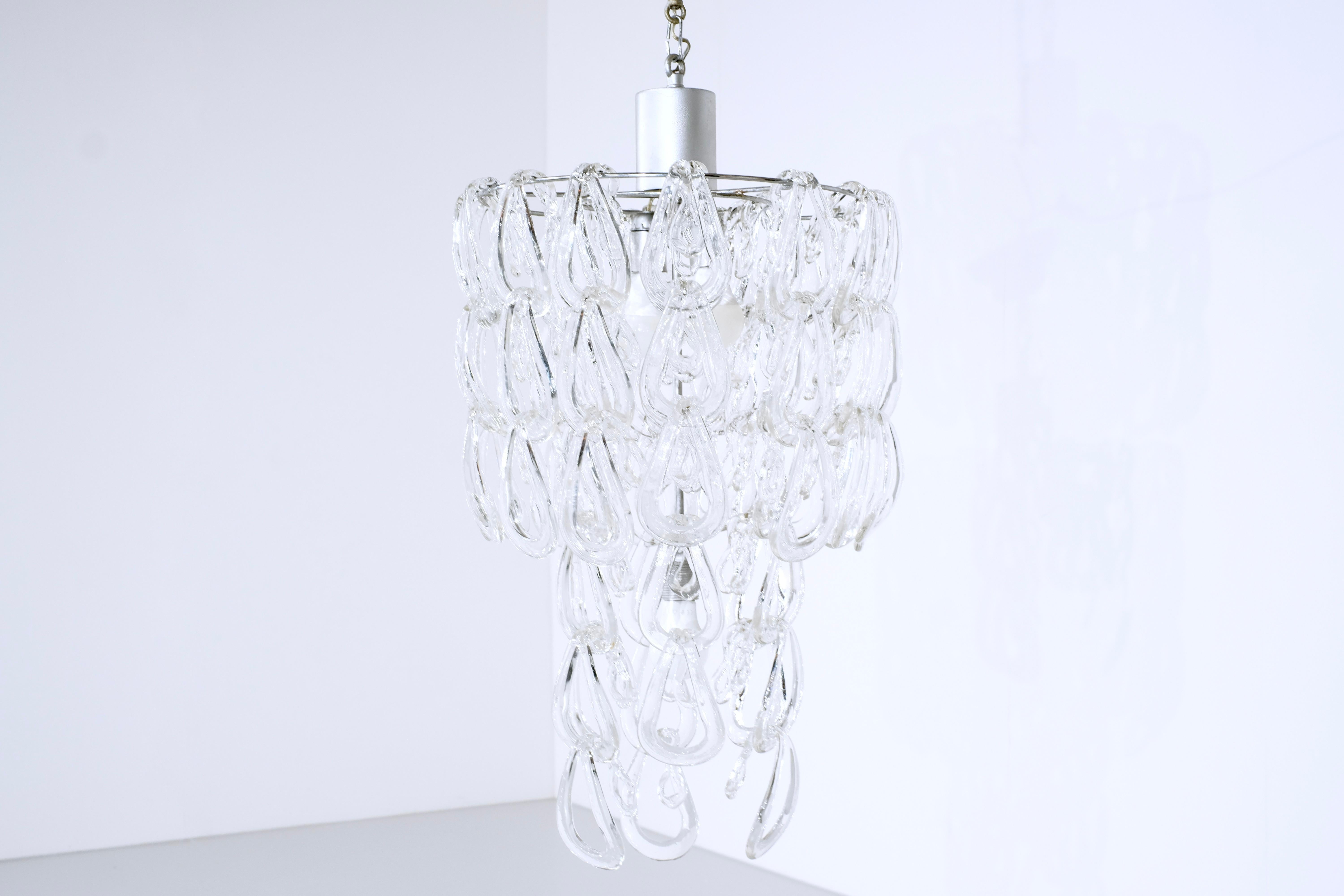 Kronleuchter Giogali von Angelo Mangiarotti für Vistosi, Italien, 1970er Jahre. (Muranoglas) im Angebot