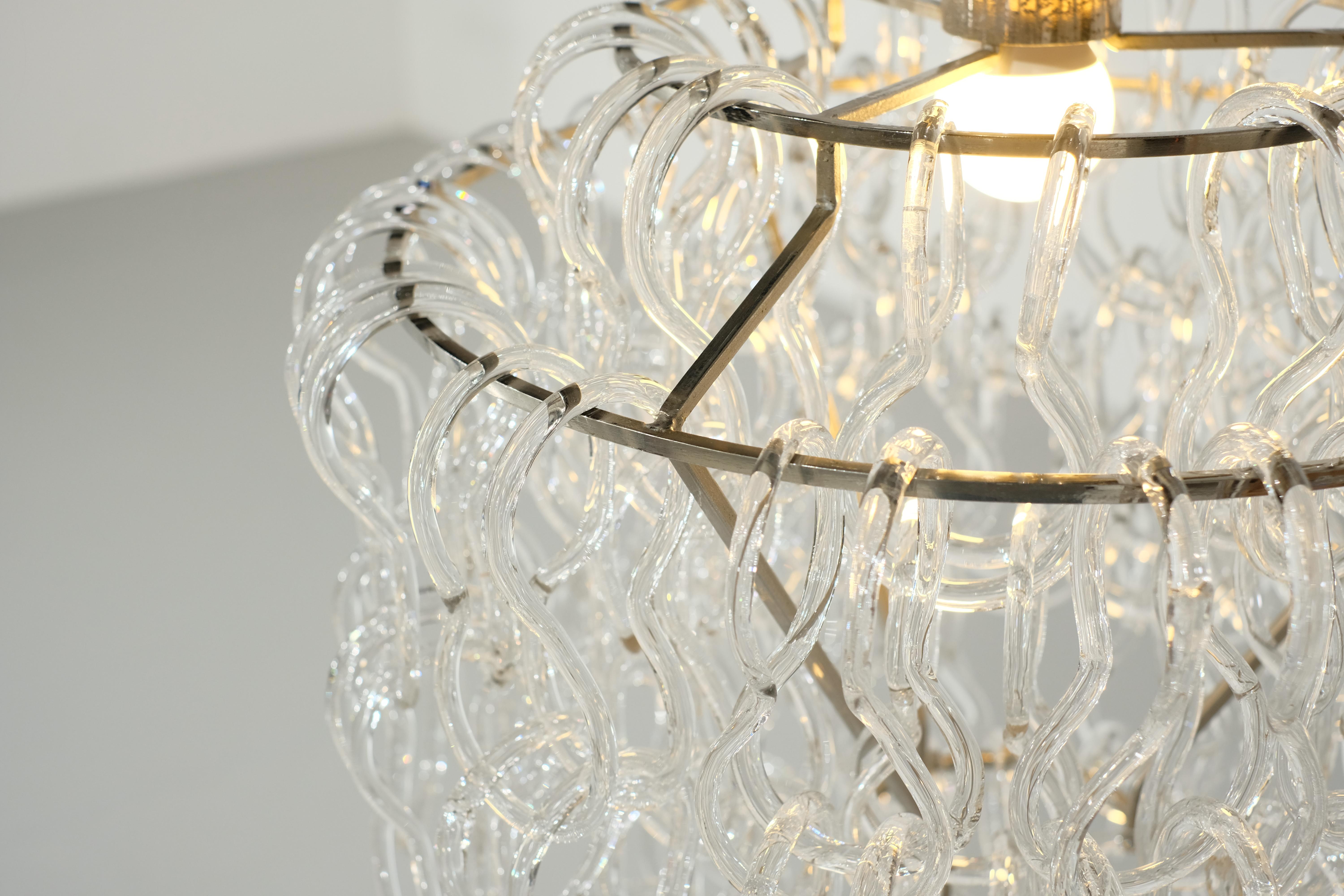 Lustre Giogali d'Angelo Mangiarotti pour Vistosi, Italie, années 1970 en vente 1