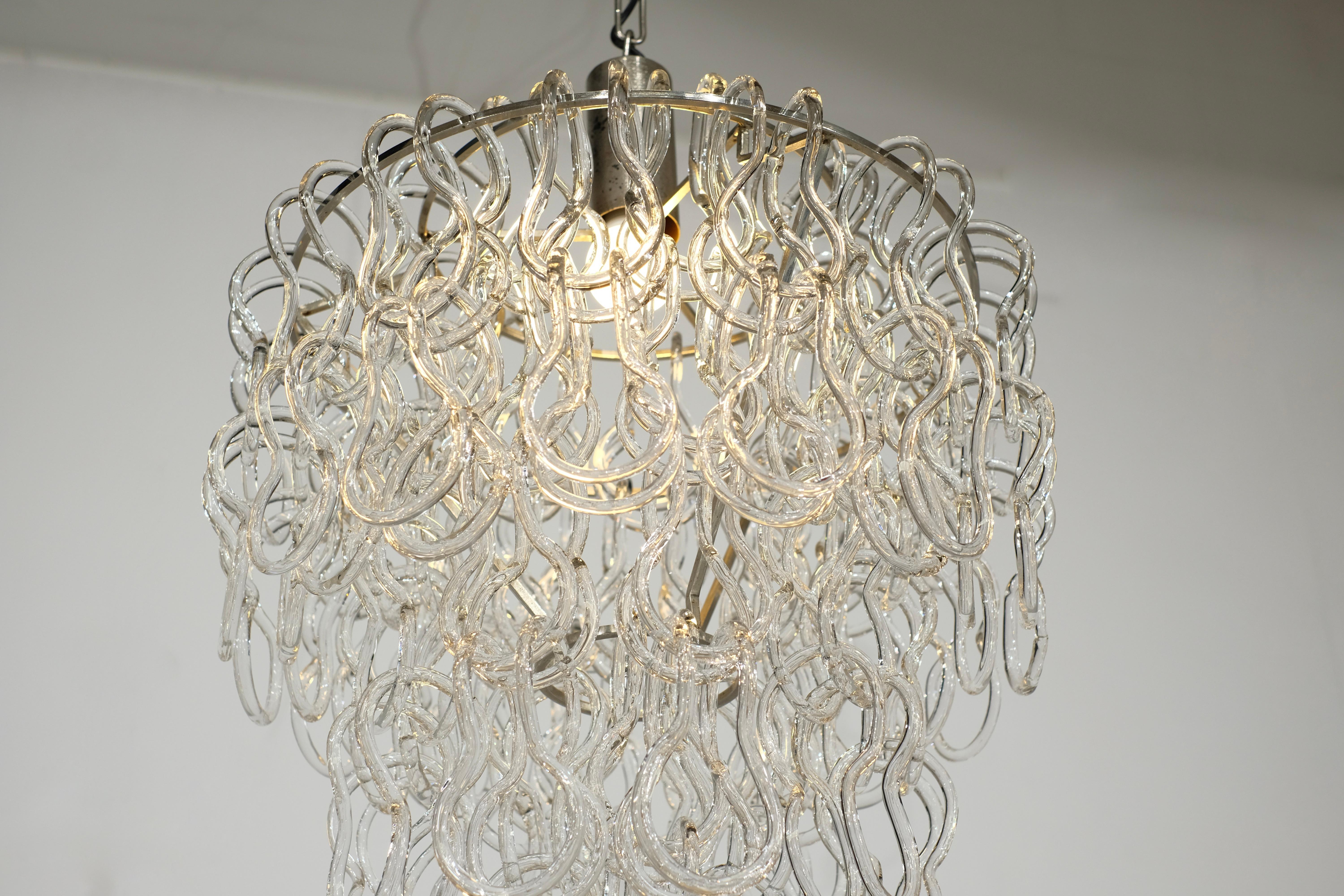 Lustre Giogali d'Angelo Mangiarotti pour Vistosi, Italie, années 1970 en vente 2
