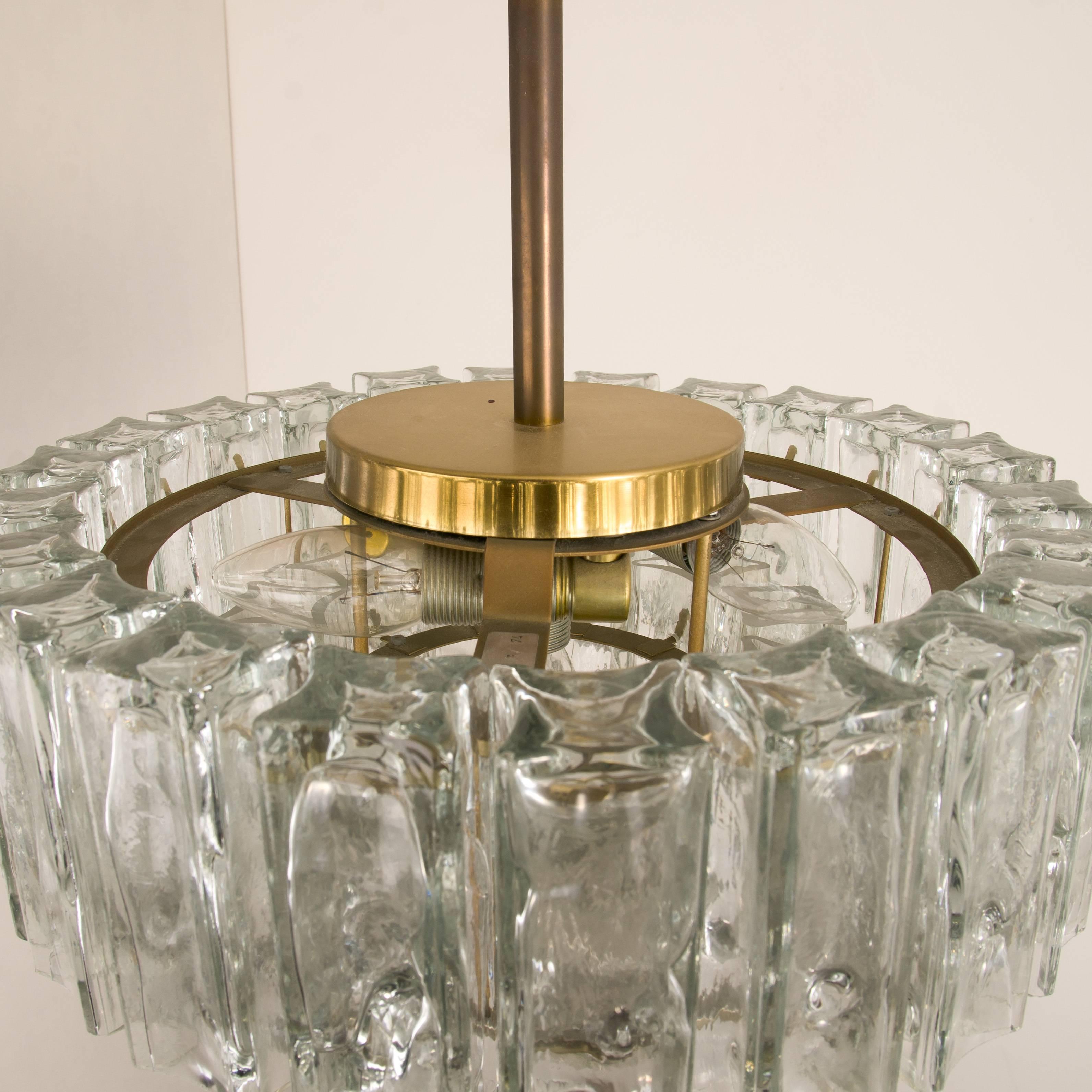 Austrian Chandelier Glass and Brass J.T. Kalmar, 1960