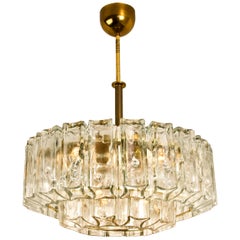Chandelier Glass and Brass J.T. Kalmar, 1960
