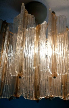 Chandelier Glass Bark "Corteccia" Model Design Toni Zuccheri for Venini, 1960s