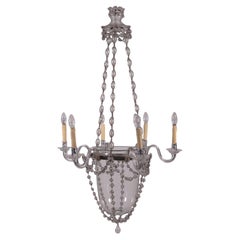 Antique Chandelier Glass Spain, Late 19th Century