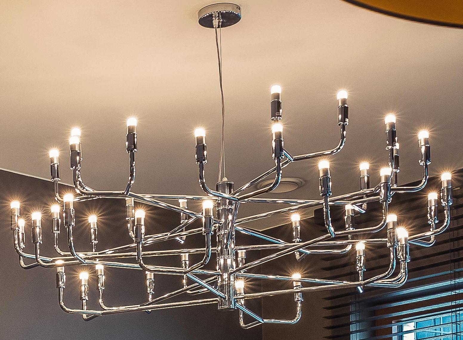 Painted LAST ONE - Chandelier Grand Siècle Big Chrome designed by Alberto Nason For Sale