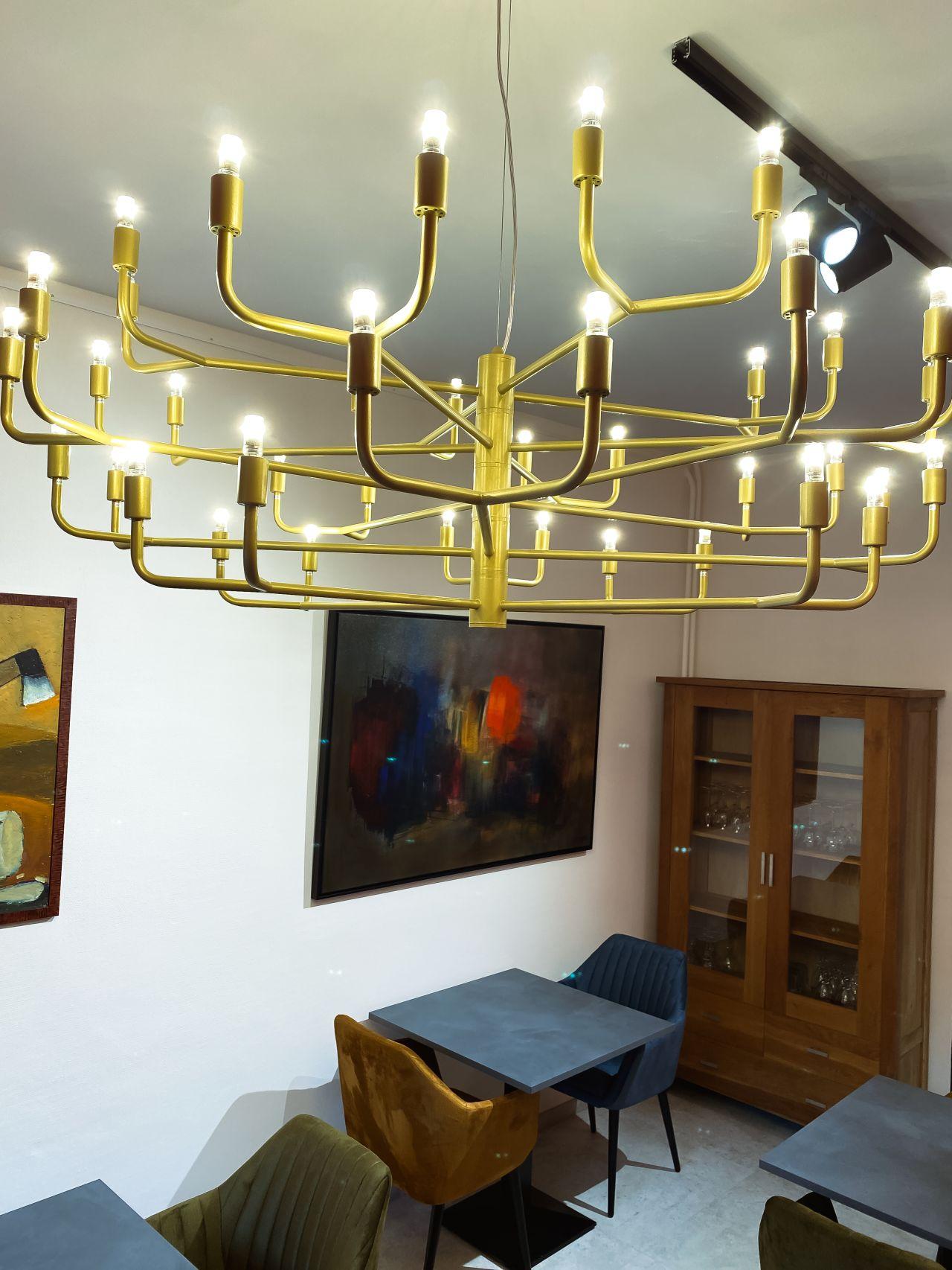 Dipinto Lampadario Grand Siècle Big Mat Gold di Alberto Nason in vendita