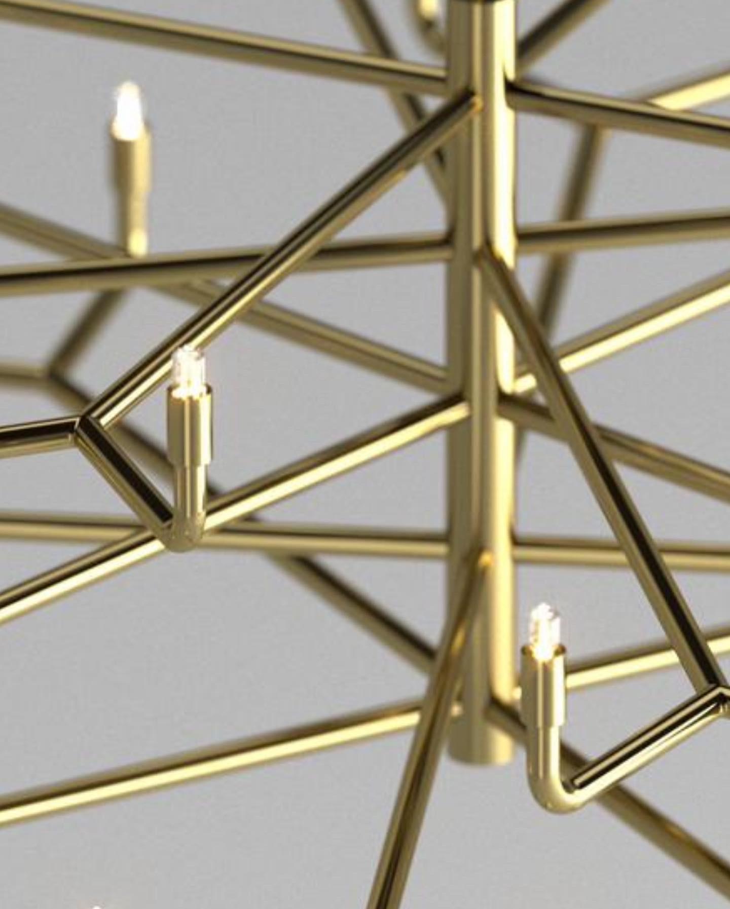 Altro Lampadario Grand Siècle Grande Oro Lucido 24K in vendita