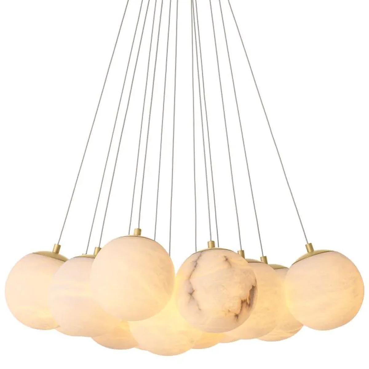European 21st Century Chandelier in Alabaster with Ballons For Sale