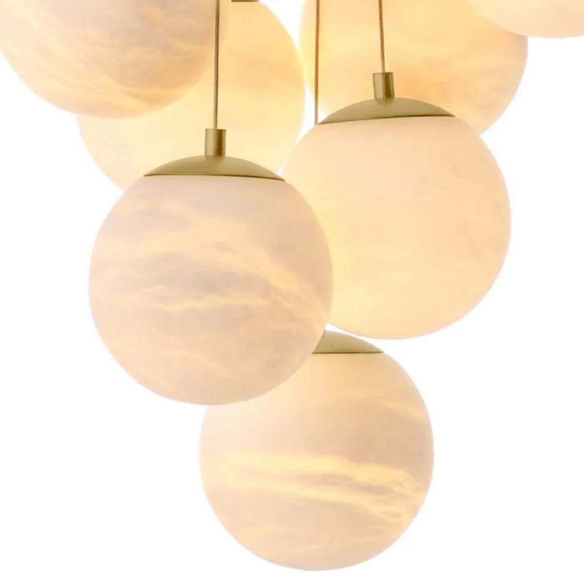 Contemporary 21st Century Chandelier in Alabaster with Ballons For Sale