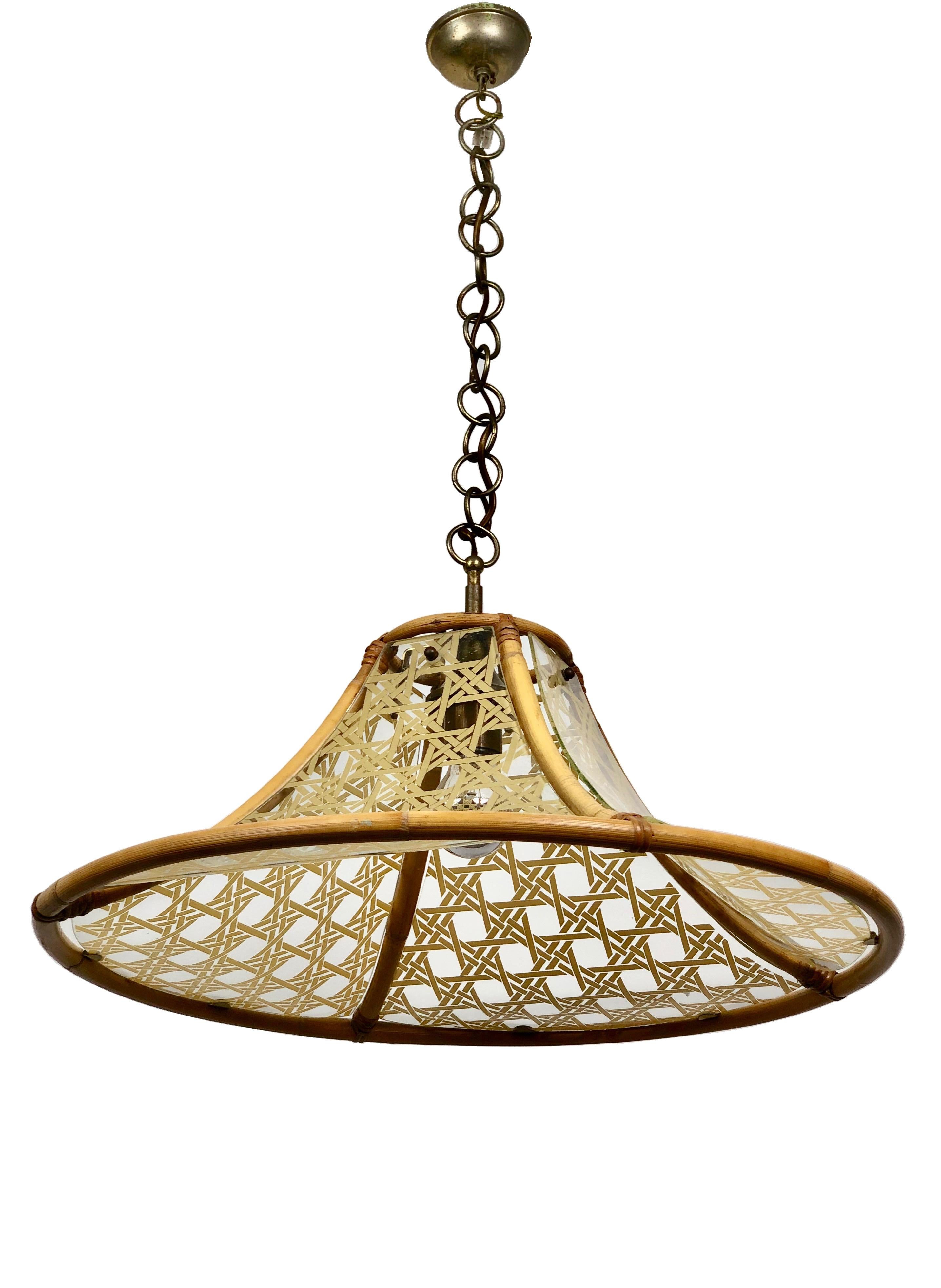 rectangular rattan chandelier