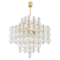 Chandelier in blown glass and gilded brass. 1970s. LS59391508H