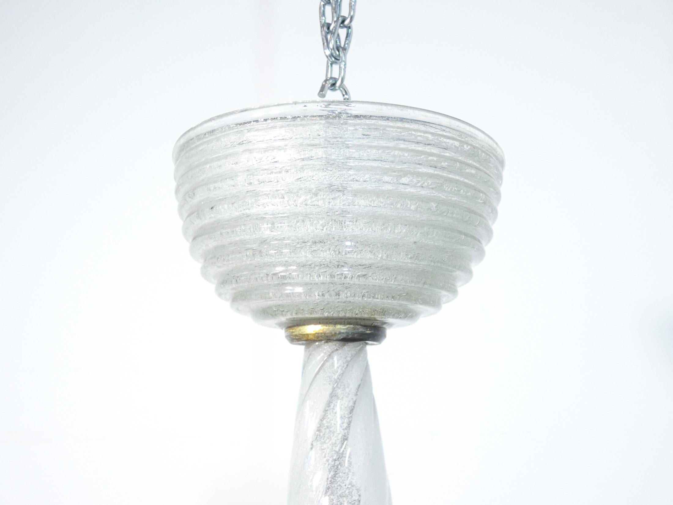 Chandelier in Blown Glass, Design by Barovier & Toso, Murano, 1940s 3