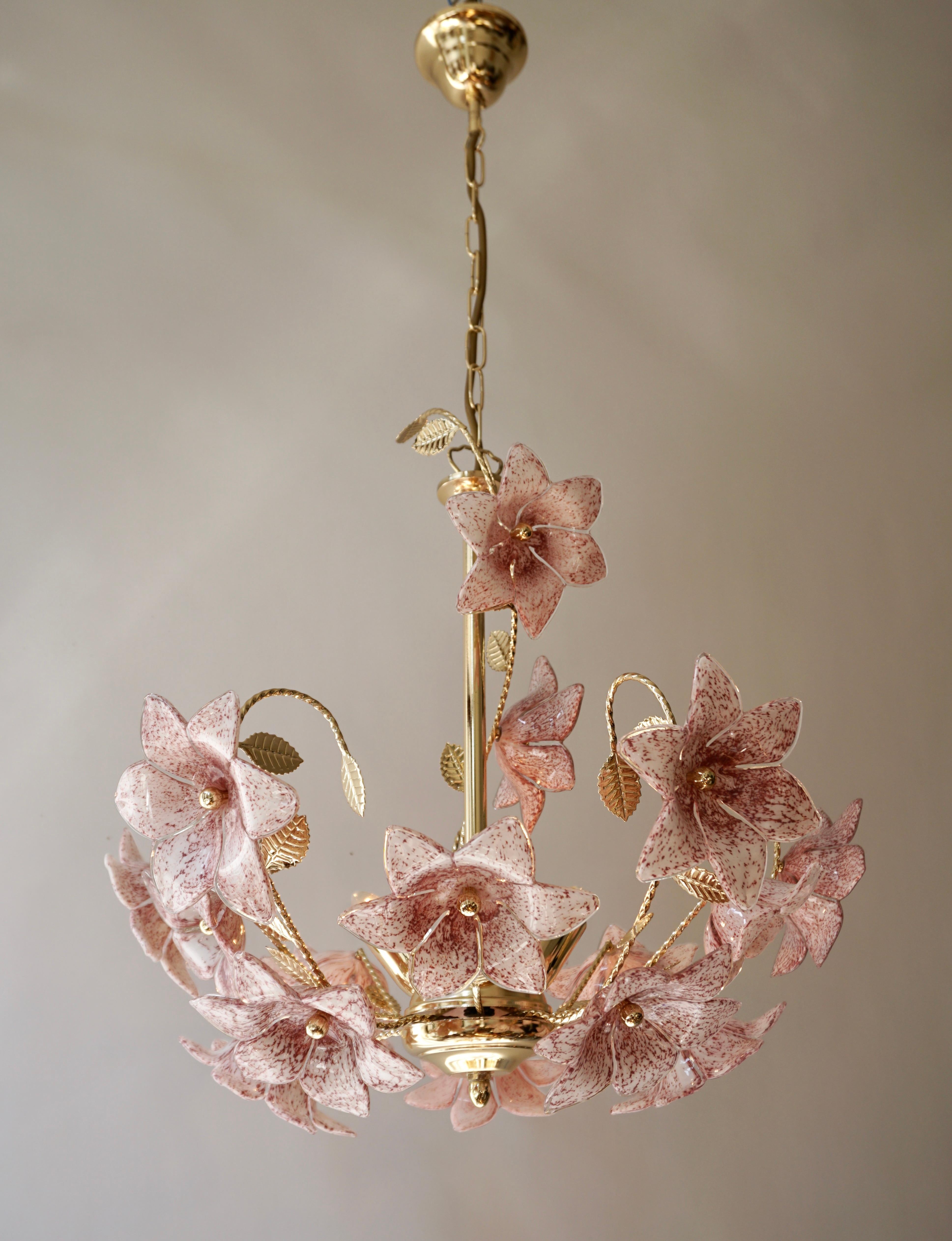 murano flower chandelier