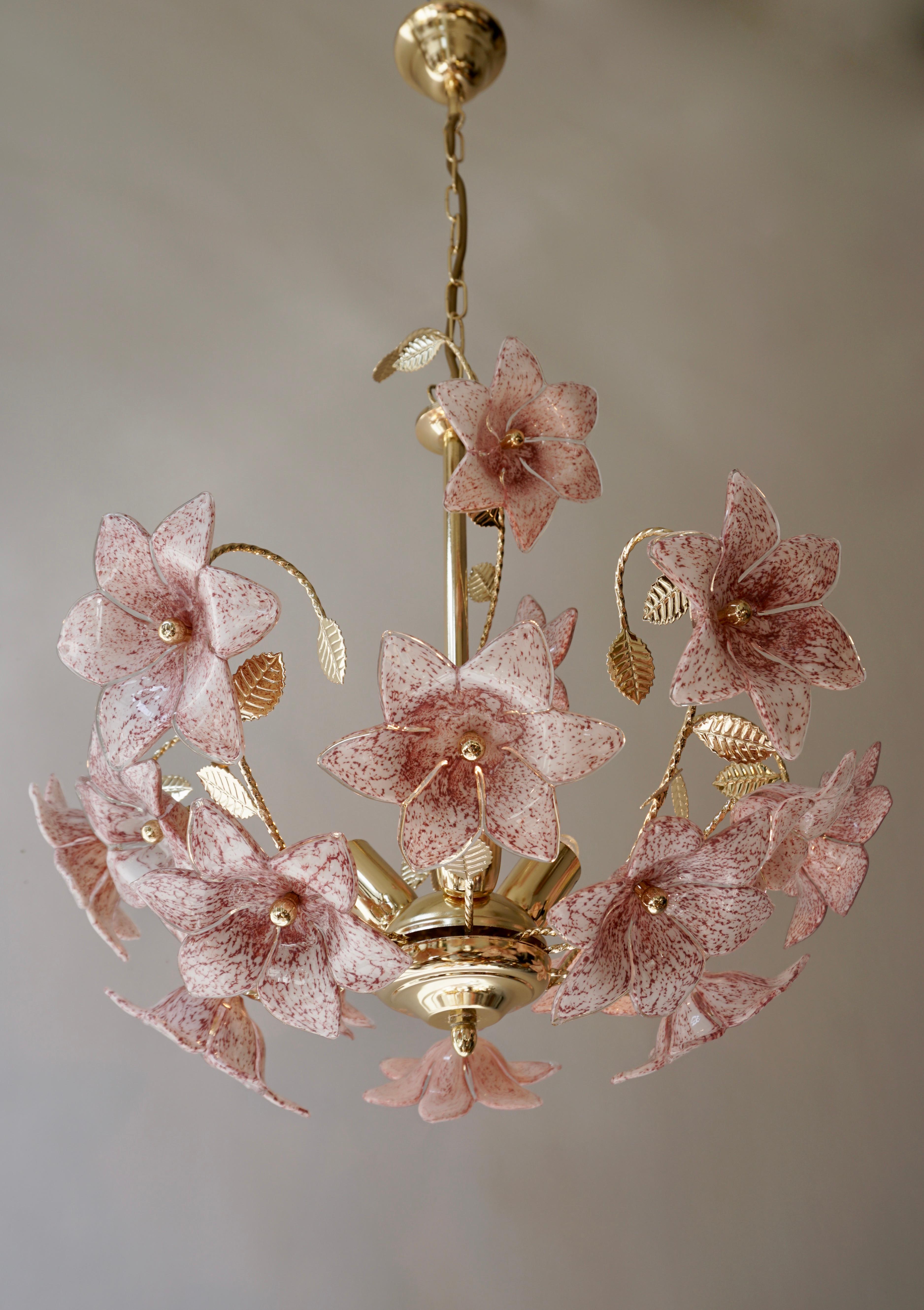 glass flower chandelier