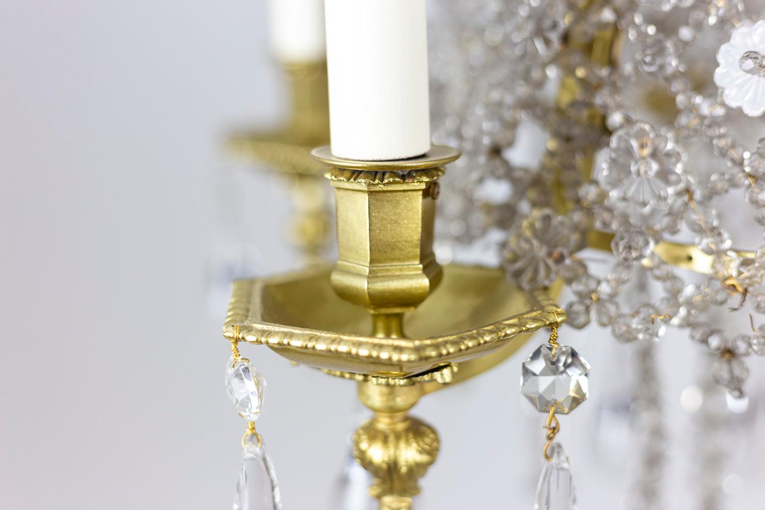 Chandelier in Crystal and Gilt Bronze, circa 1880 In Good Condition For Sale In Saint-Ouen, FR