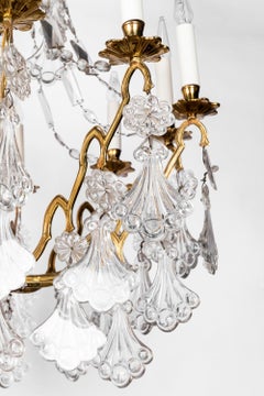 Chandelier in Gilt Bronze and Crystal, Early 19th Century