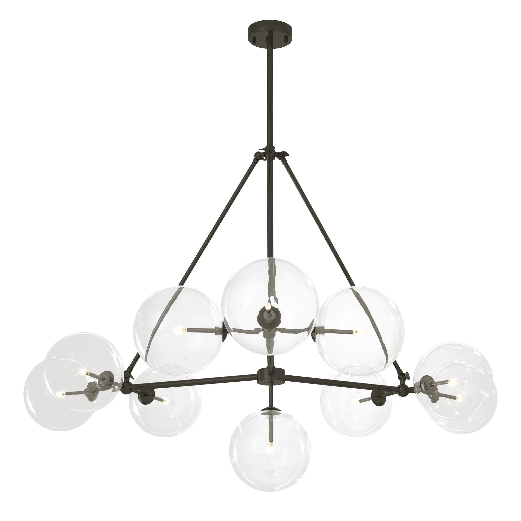 European Chandelier in Glass and Brass For Sale