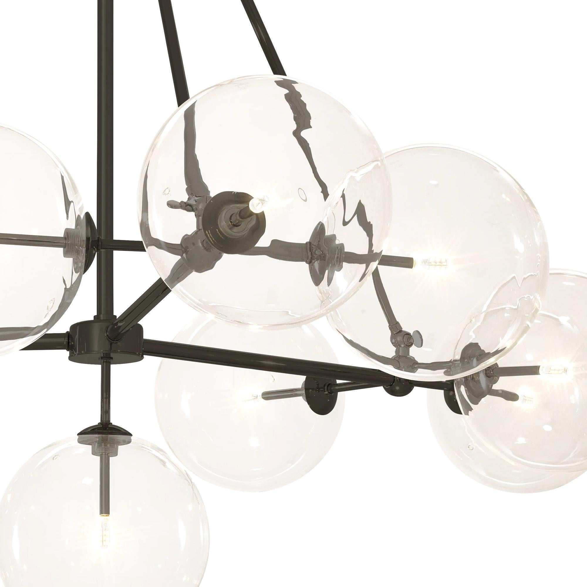 Lampadario in vetro e ottone In condizioni Nuovo in vendita a Saint-Ouen, FR