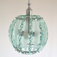 Fontana Arte Sputnic Chandelier in Glass and Chrome for 04 Zero Quatro