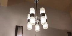 Chandelier in Glass and Chrome, 50°, France