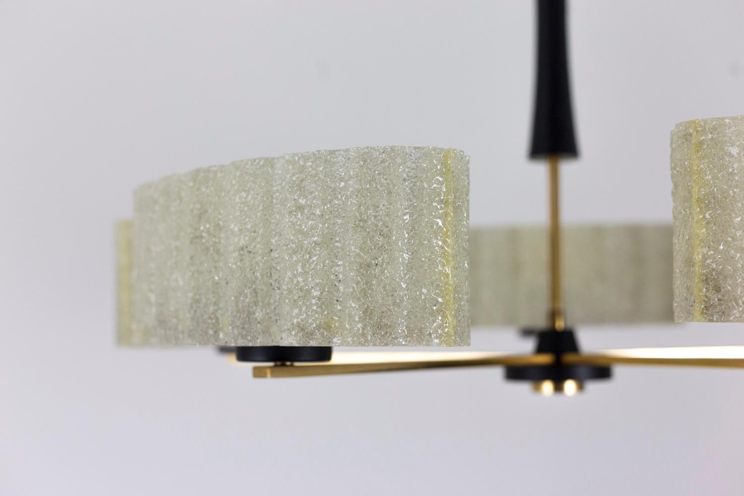 Late 20th Century Chandelier in Granite Resin and Gilt Brass, 1950s