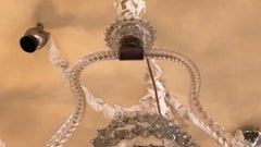 Chandelier in Murano and Bronze, 1950, Italian Sign : Mazzega Murano