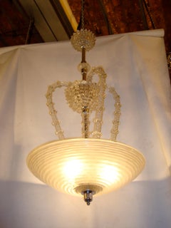 Chandelier in Murano Attributed to Venini Style, Art Deco, 1920