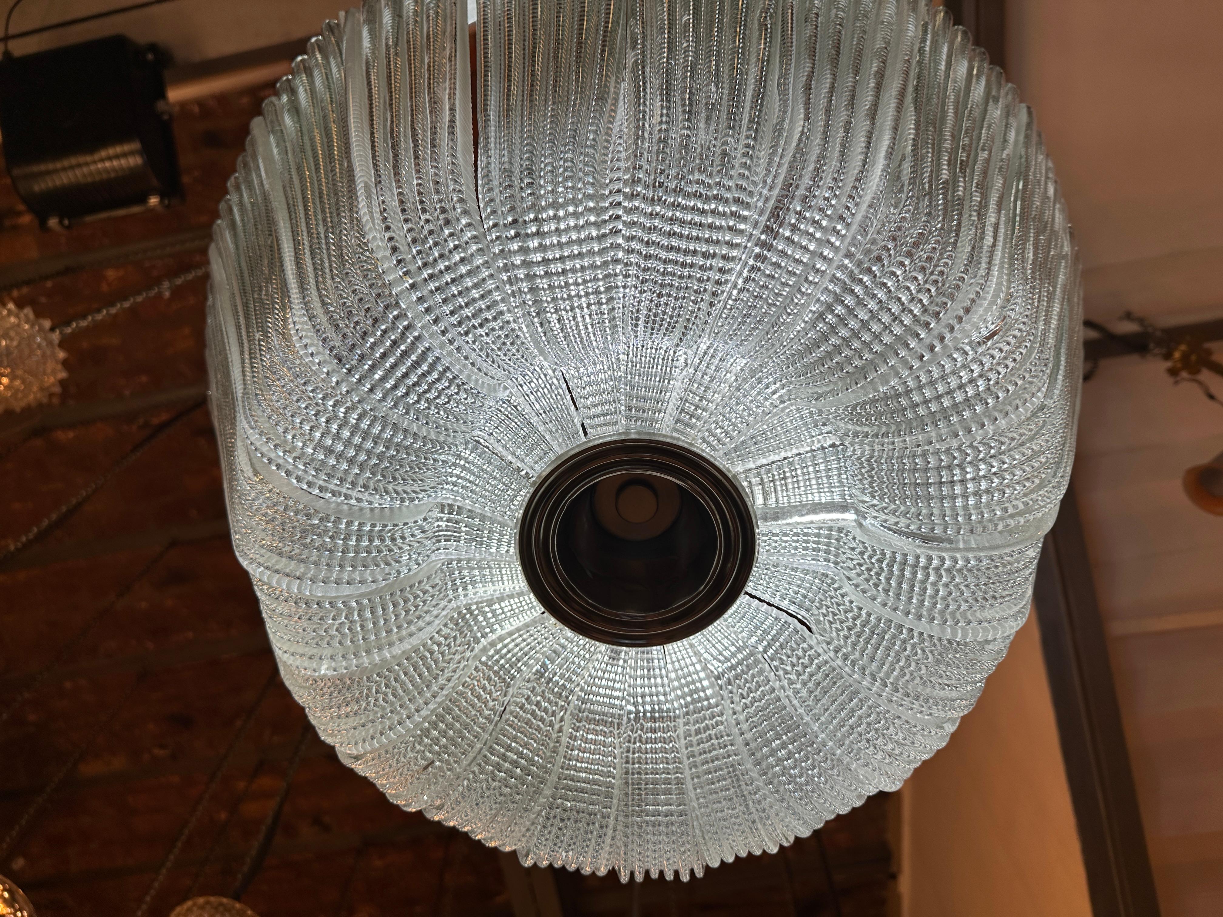 Lámpara de araña de Murano al estilo Venini, Art Déco, 1940 en venta 8