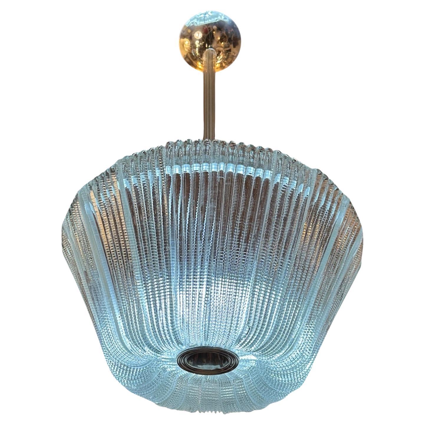 Lámpara de araña de Murano al estilo Venini, Art Déco, 1940 en venta