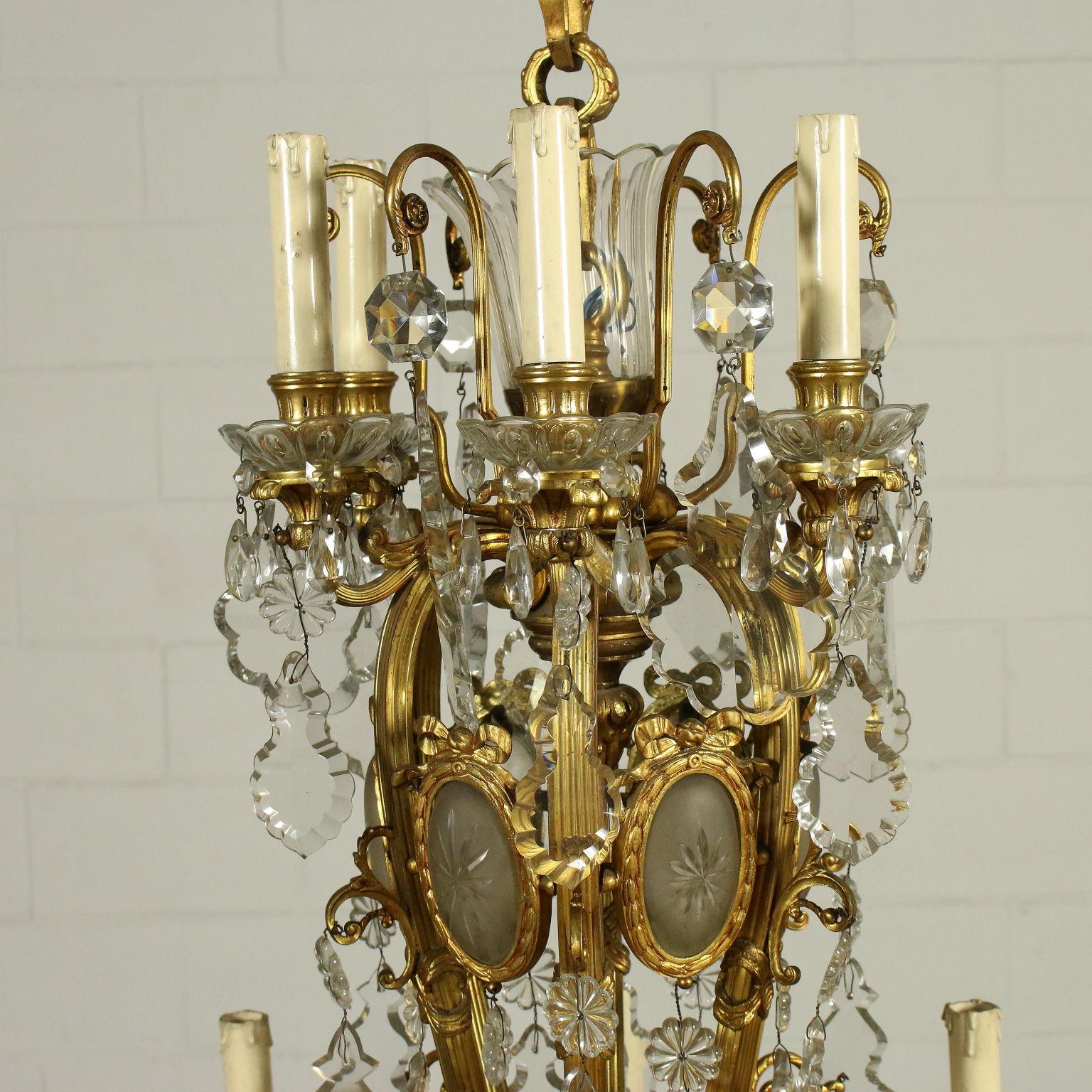 Gilt Chandelier in Neoclassical Style