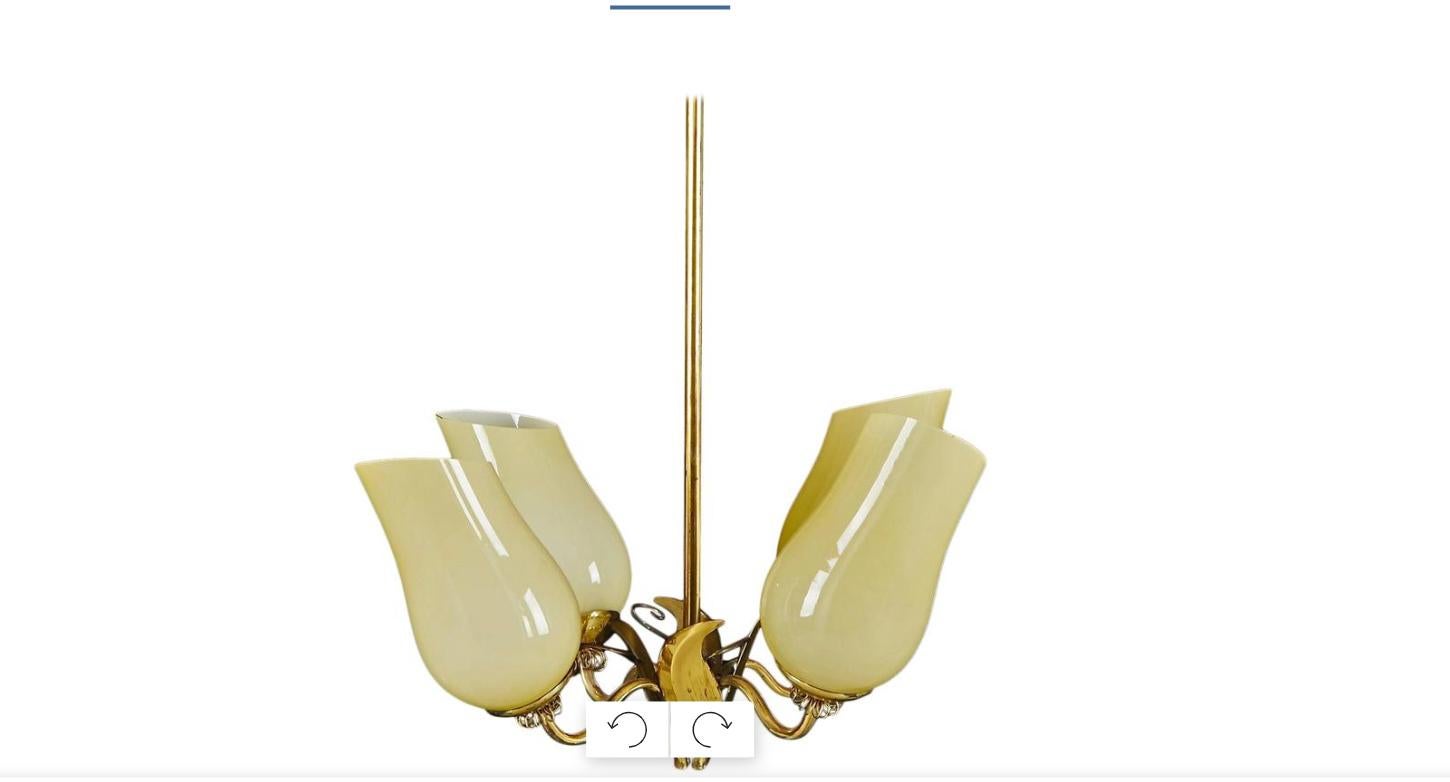 Finnish Chandelier in Paavo Tynell Style For Sale