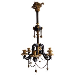 Chandelier in Patinated and Gilded Bronze from 19th Century