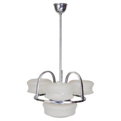 Lampadario in condizioni incontaminate, realizzato negli anni '20, in Cechia con ottone