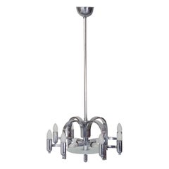 Chandelier in Pristine Condition, Made 1930s, in Czechia, Chrome