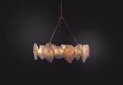 Chandelier in Quartz and Brass, Petra III Circular 1100 by Christopher Boots