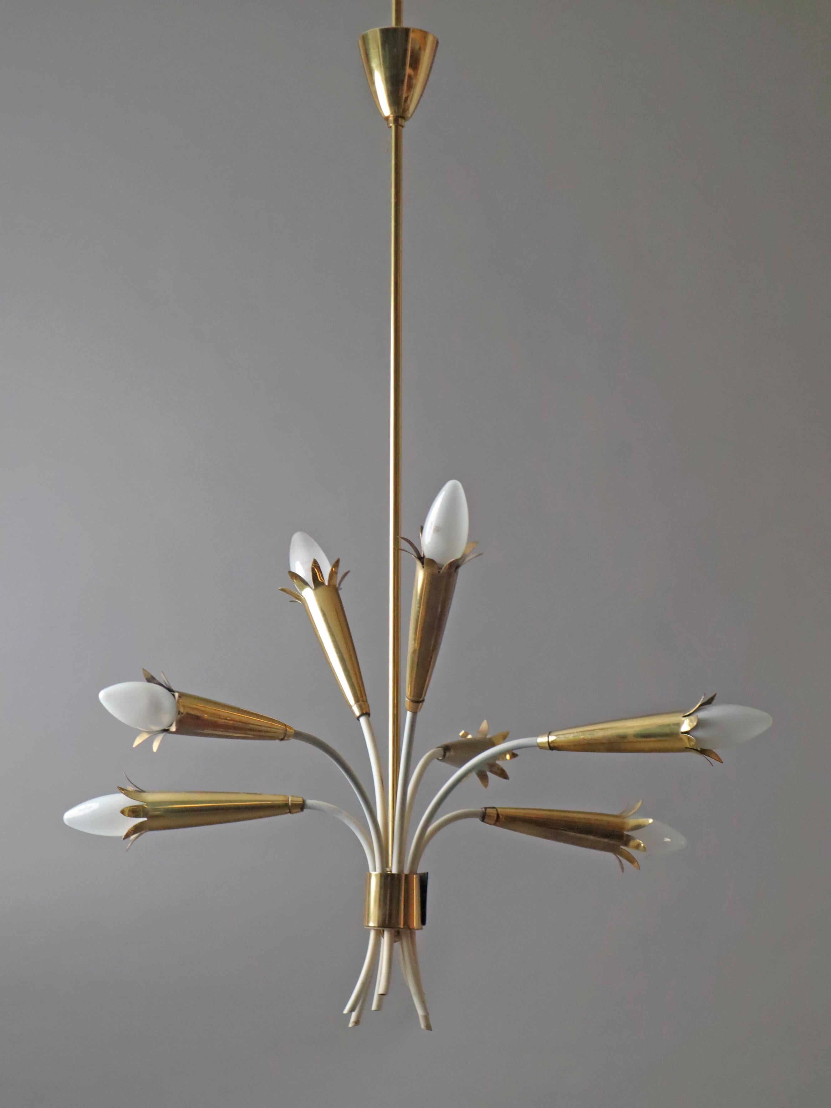 Chandelier in  the shape of a bouquet of flowers , 1950s Germany 3