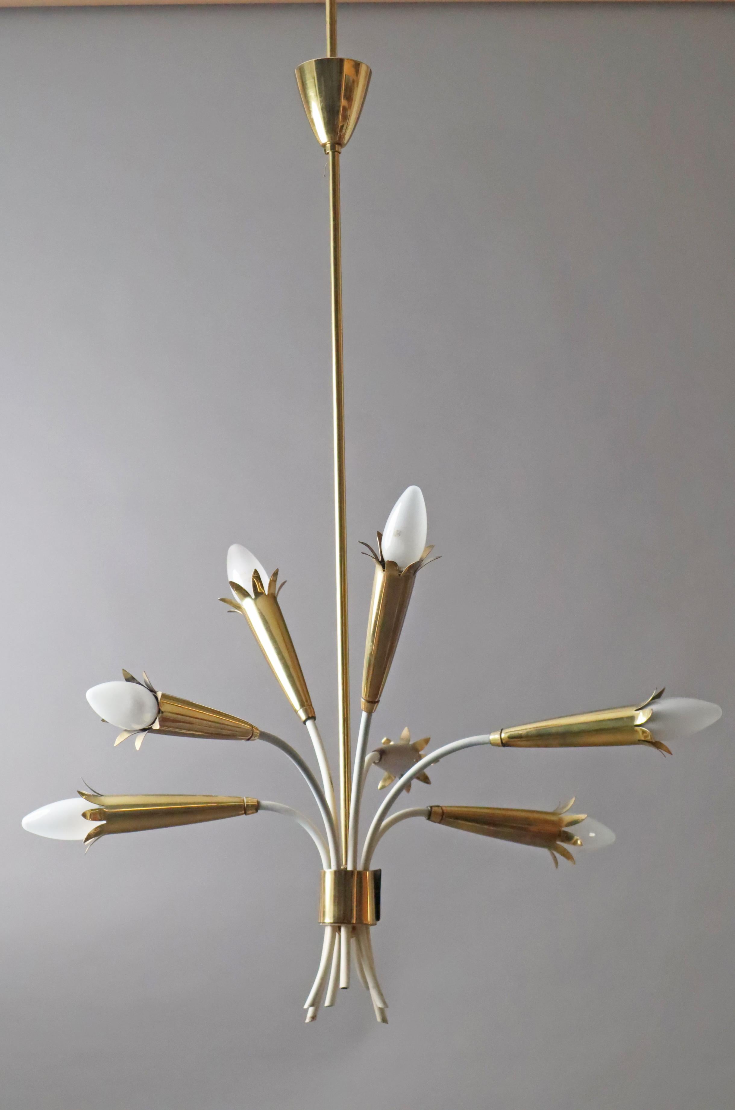 Chandelier in  the shape of a bouquet of flowers , 1950s Germany 4