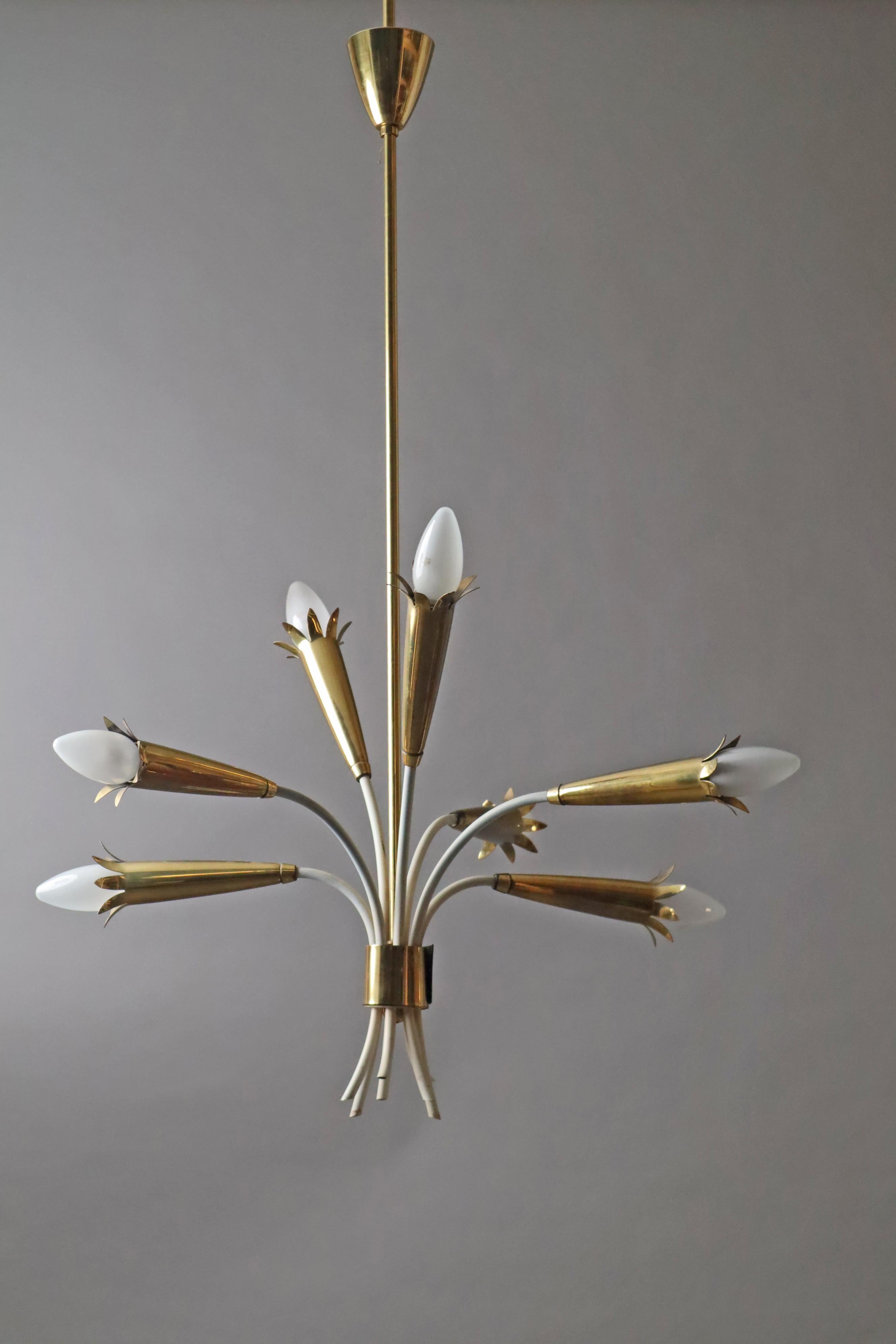 Chandelier in  the shape of a bouquet of flowers , 1950s Germany 5