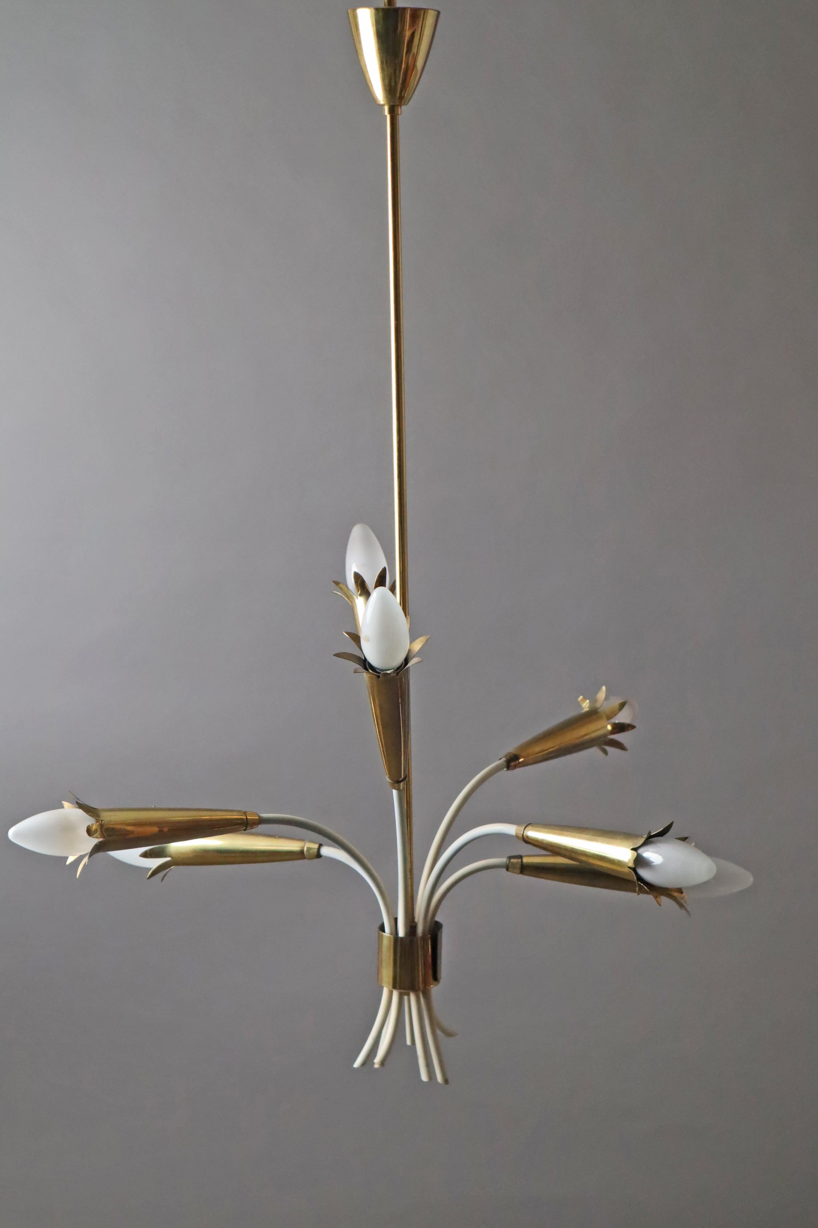 Chandelier in  the shape of a bouquet of flowers , 1950s Germany 13