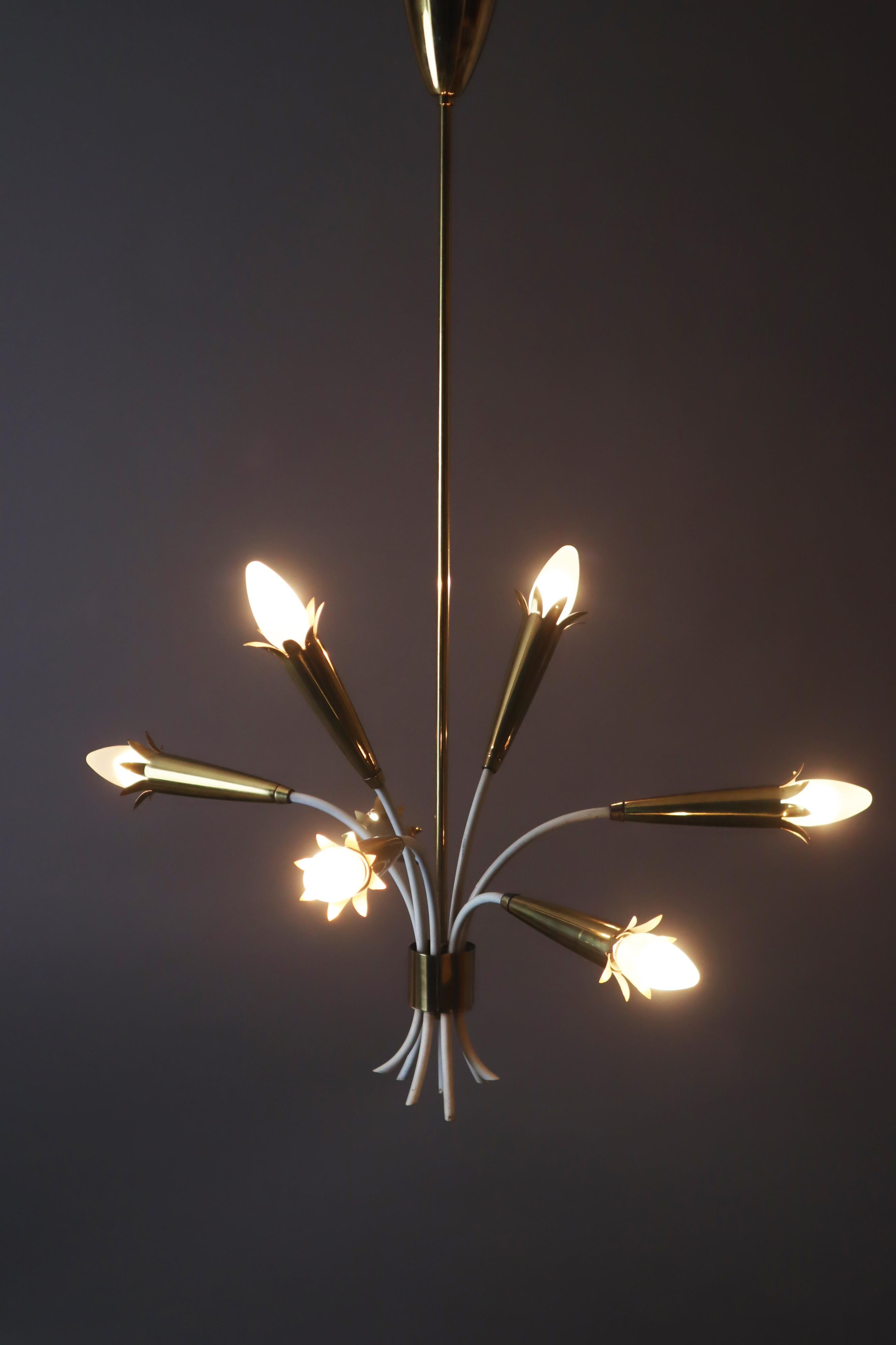 Hollywood Regency Chandelier in  the shape of a bouquet of flowers , 1950s Germany
