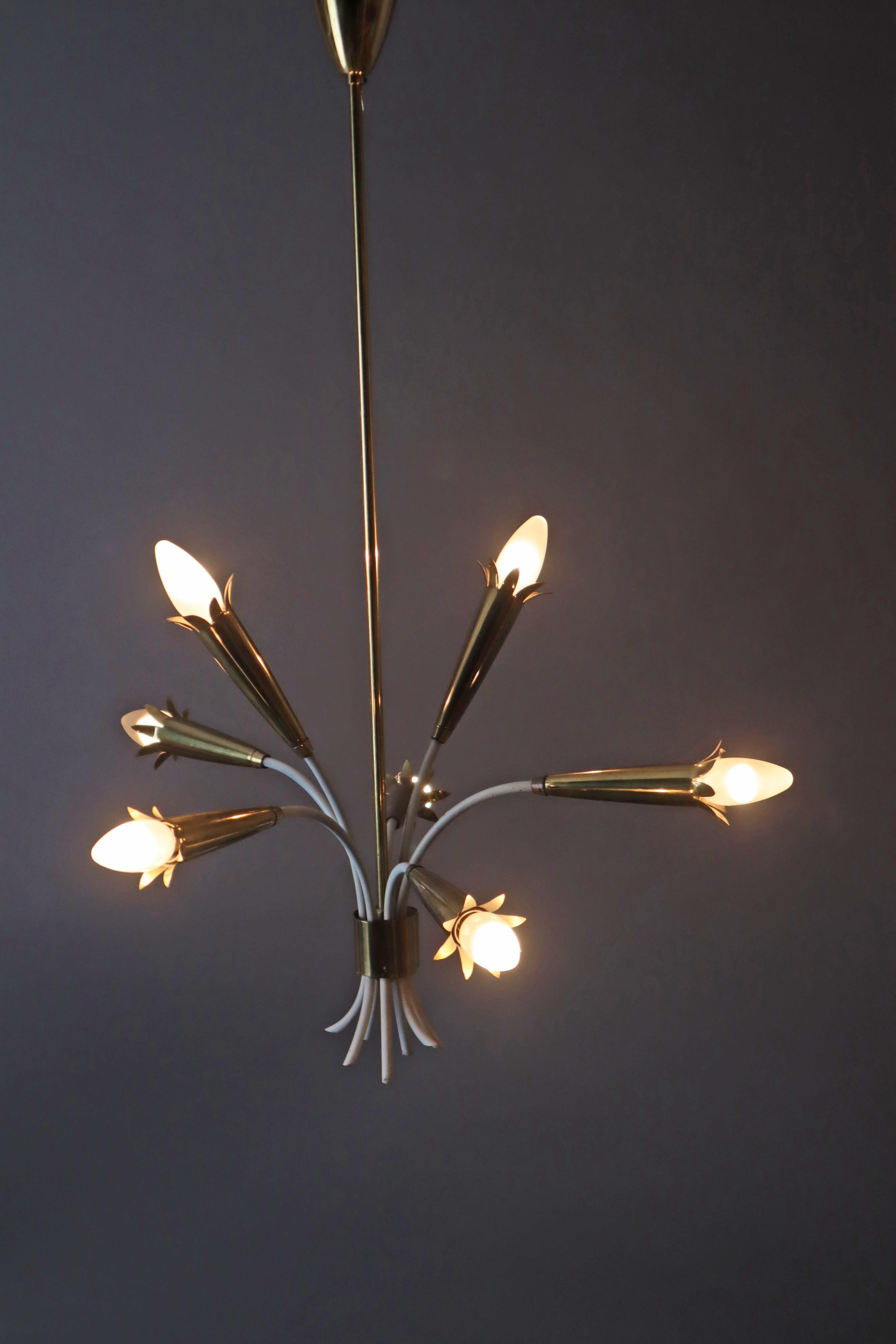 Chandelier in  the shape of a bouquet of flowers , 1950s Germany In Good Condition In Hannover, DE