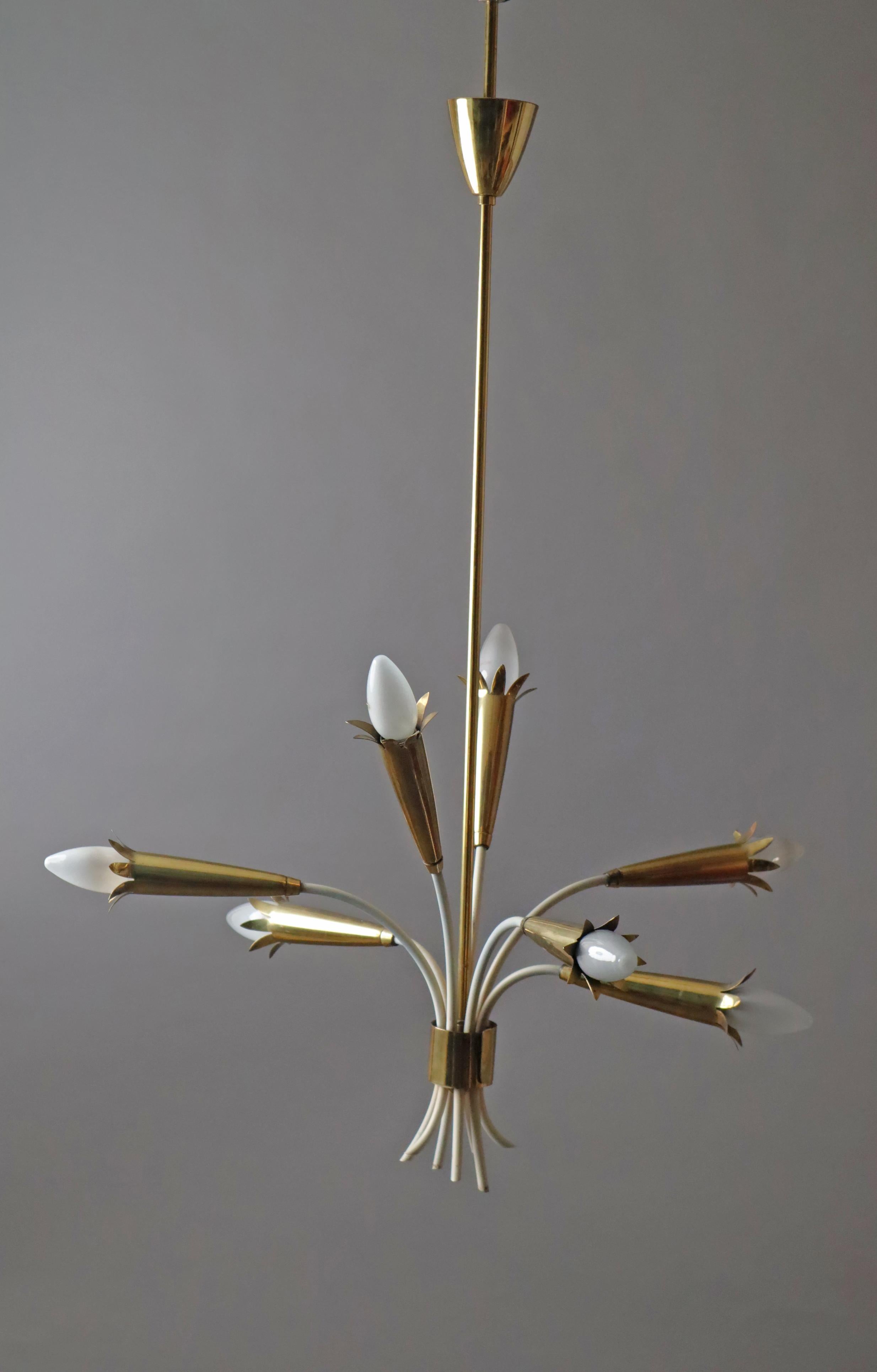 Chandelier in  the shape of a bouquet of flowers , 1950s Germany 2